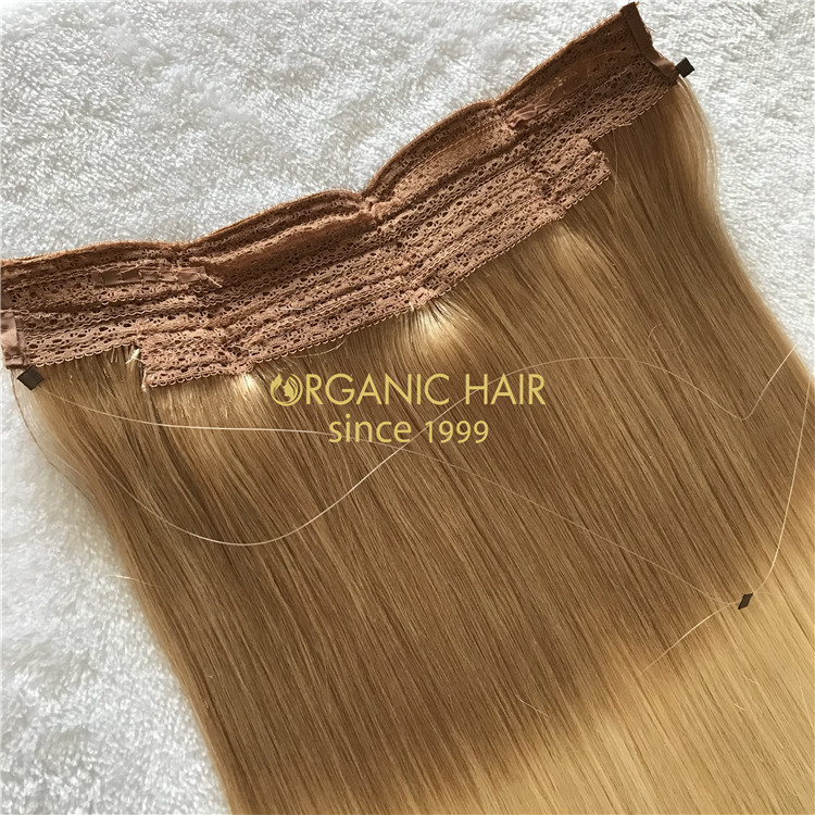 Human full cuticle halo hair rooted color X204